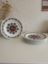 Vintage Mid Century Broadhurst Kathie Winkle Romany 24cm Dinner Plate x6