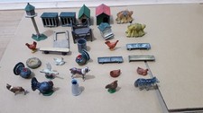 vintage britains & other lead farm garden hutches birds etc mixed lot