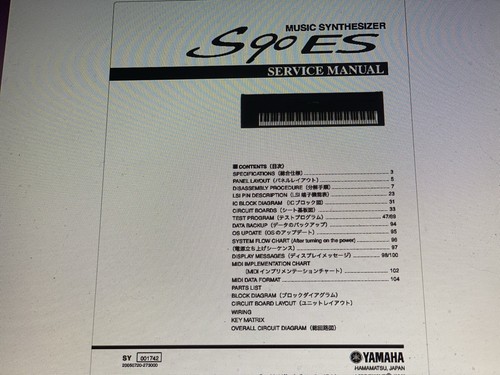 Yamaha s90es service manual - s90es,