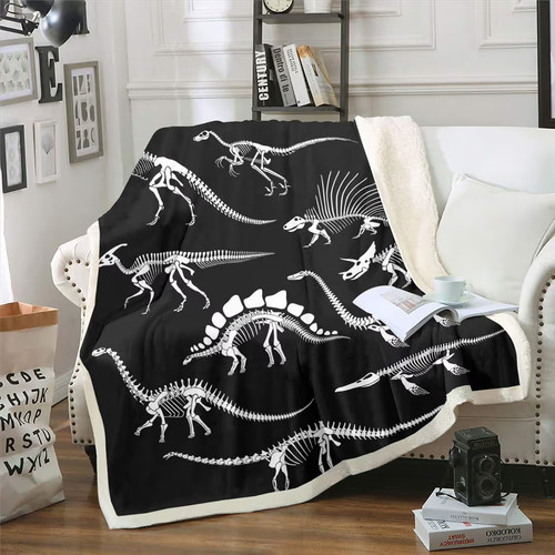 Dinosaur fossil print fleece - dinosaur,