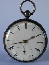 c1839 SOLID SILVER FUSEE POCKET WATCH No7221