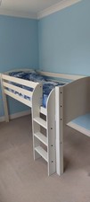 Scallywag White Mid Sleeper Single Cabin Bed with Straight Ladder (mattress inc)