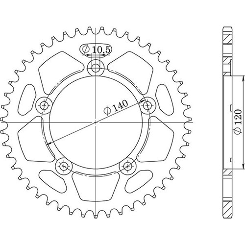 Steel sprocket step 525 z - sprocket, 43
