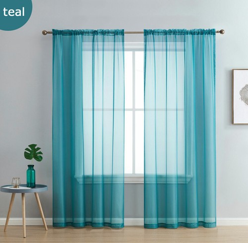 Sheer voile curtains 2pc rod - sheer,