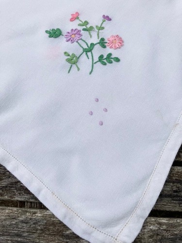 Vintage square tablecloth with