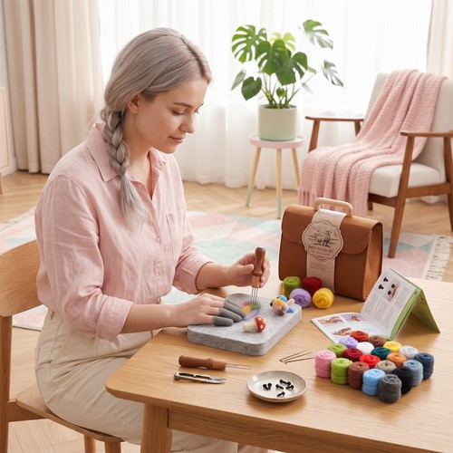 Needle felting set colours - set,