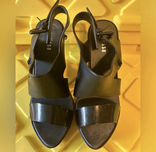 Melissa black wedge sandals - wedge,