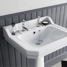 EDWARDIAN HOT & COLD TWIN BASIN TAPS FULL TURN CROSS HANDLE