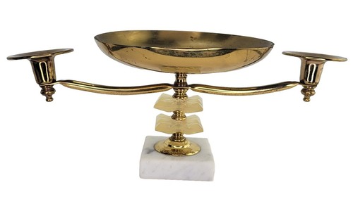 Vintage brass unity candle - brass,