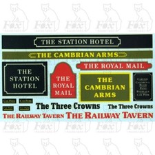 Fox Transfers 4mm OO 1/76 Scale Pub Signs 2, The Royal Mail, Station Hotel F758