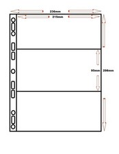 10 x MM 3 POCKET MULTI COLLECT POLYPROPYLENE BANKNOTE A4 ALBUM SLEEVES