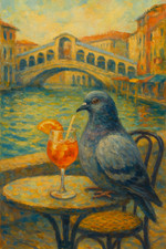 Venice Pigeon Spritz Art Print