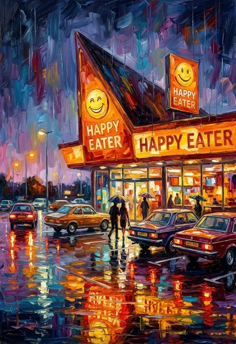 Happy eater motorway wall - m1,