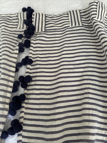 Anthropologie linen white navy - anthropologie,