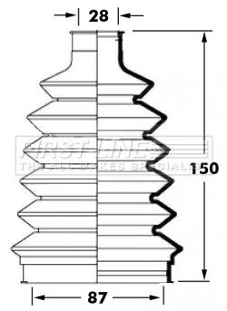 Drive shaft bellow kit - drive, fits