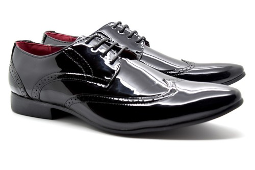 Mens brogue patent - mens,