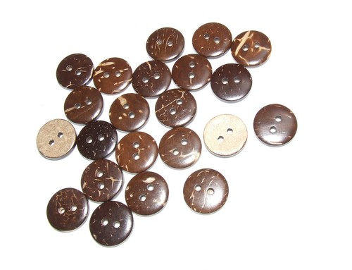 Natural coconut shell button - coconut,