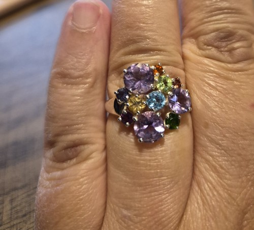 Qvc multi gem ring - qvc, ss