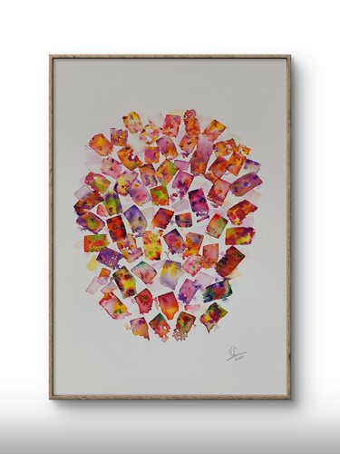 Abstract watercolour confetti - watercolour,
