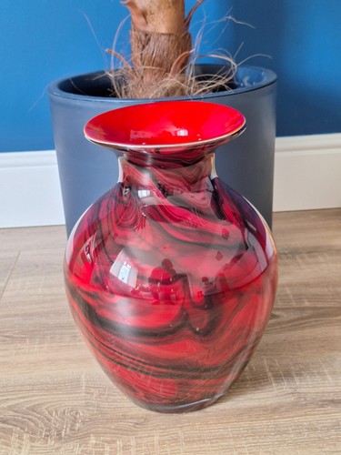 Large retro italian glass vase - large,