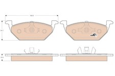 Front brake pad set disc - set,