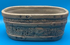 Vintage Hillstonia Small Stoneware Plant / Bulb Pot Barrel Shape