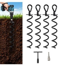 4 Pcs 15inch Ground Anchors Heavy Duty Tent Stakes Trampoline Stakes Metal