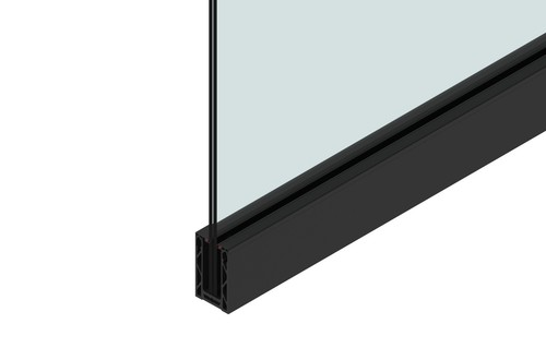 Black glass balustrade channel - black,