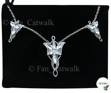 ROYAL Evenstar 3 Necklace Silver Arwen Aragorn LOTR lord of the rings * RARE*