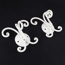 Set Of 2 Wall Towel Holders Bathroom Wrought Iron Shabby Chic Retro Accessories