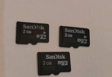 3 X sandisk 2gb Micro SD JOBLOT