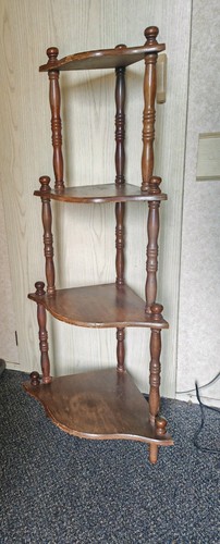 Corner whatnot shelf wooden - shelf, 4