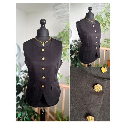 Black ladies waistcoat - black,