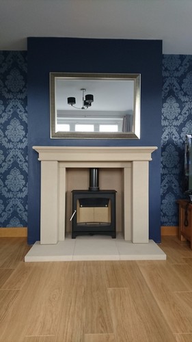 Georgian style stone fireplace - georgian,