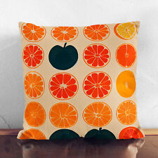 Plump Cushion Retro Orange Fruit Slices Soft Scatter Throw Pillow Cover Filled