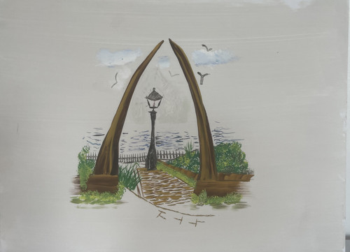 Whitby whale bone - whale,