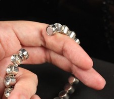 UK SPARKLY magnetic RHINESTONE BRACELET crystal SILVER TONE round stones BANGLE