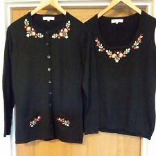 Michele Hope 100% COTTON  Co-ord 2 Piece Embroidered  Cardigan And Sleeveless...