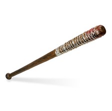 Plastic Bloody Baseball Bat Prop for LARP with Barbed Wire Bloodied Fake Weapon