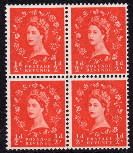 1958 orange red - ½d, orange-red