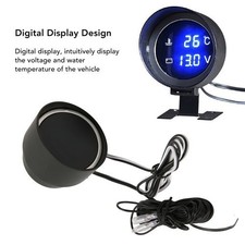2 In 1 Car Water Temperature Gauge & Voltmeter 12 To 24V Digital Display For any