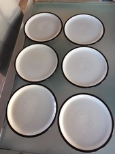 DENBY EVERYDAY BLACK PEPPER SET OF 6  23cm DINNER PLATES.1st Quality. VGC 