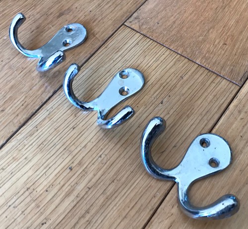 Chrome double coat hooks - double,
