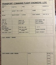 RAF  FORM WW2 Engineers Log