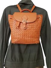 Vintage Auth Asprey London Woven Leather Backpack Adjust Straps Original dustbag