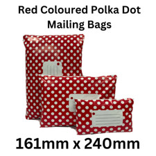 Polka Dot Red  Mailing Bags Printed Self Seal Polythene 3 Sizes Tamper Proof