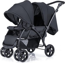 Black Double Baby Stroller