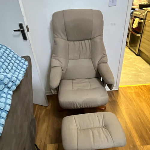 Beige recliner upholstered - beige,