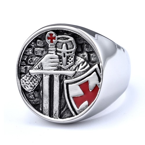 Templar cross ring - templar, titanium