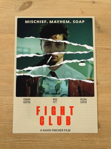 Fight club poster retro art - fight,